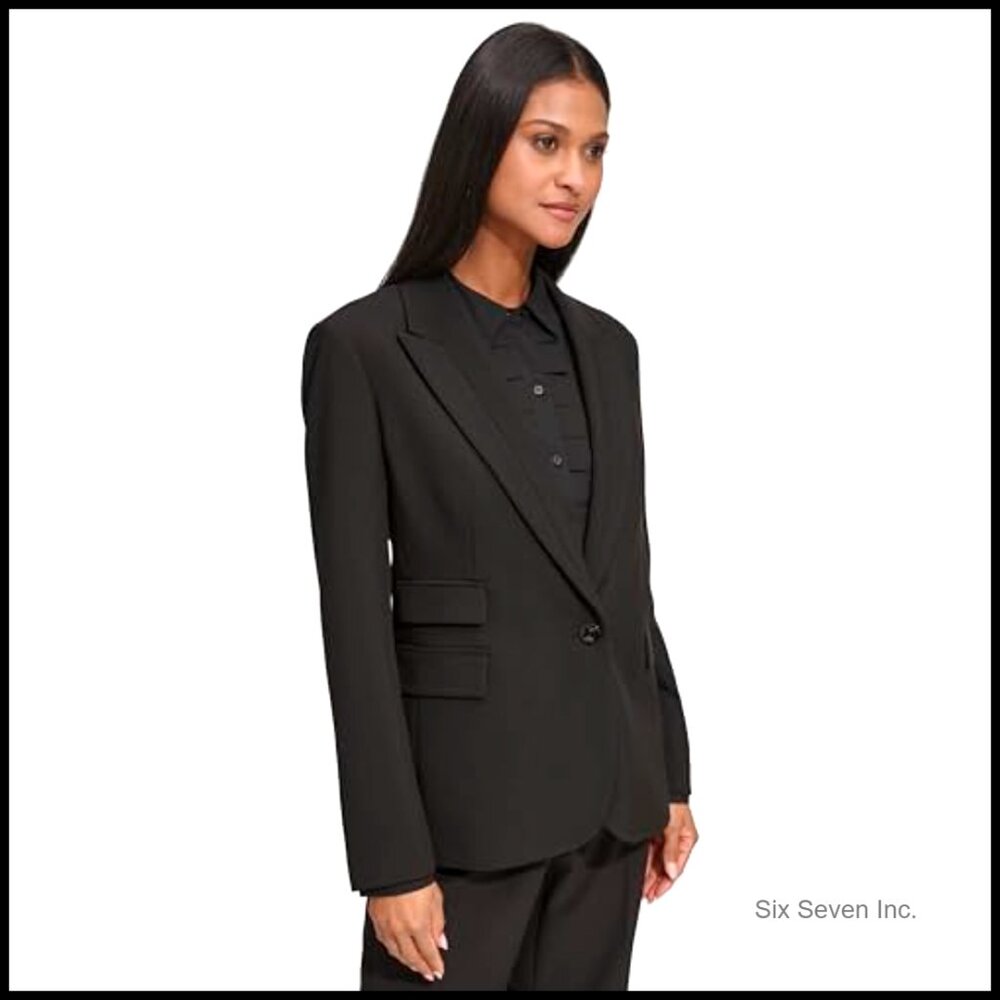 Polyester Classic One Button Suit Blazer Long Sle… - image 2